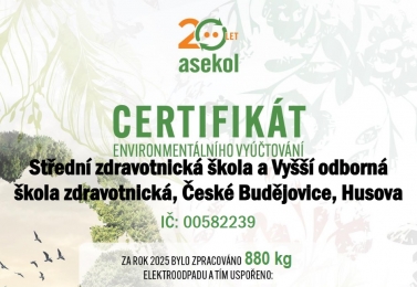 Ochrana životního prostředí je pro naši školu prioritou